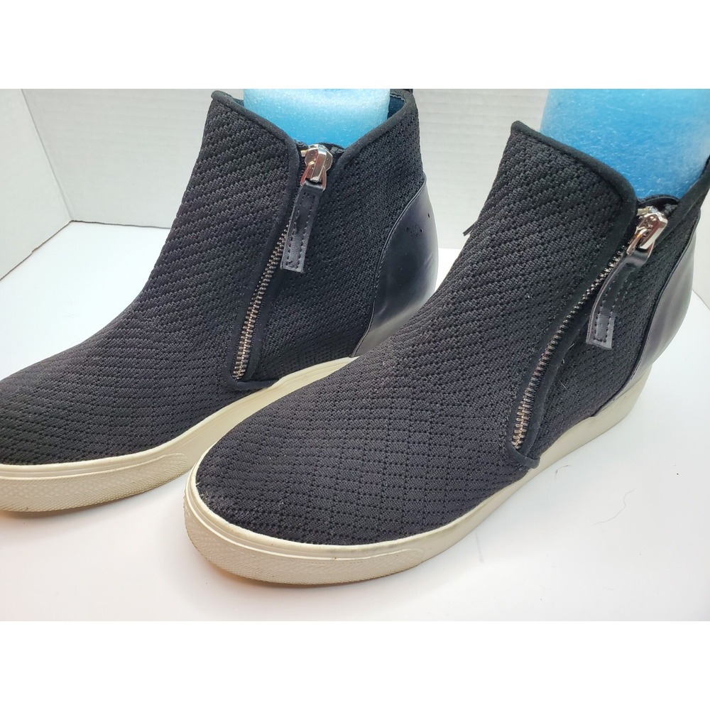 Steve Madden Womens Caliber Pull On Zip Sneaker Black 9M
